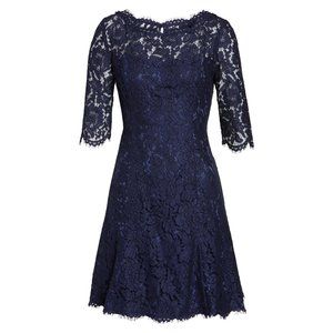 ELIZA J Navy Lace Fit & Flare Cocktail Dress 12P